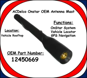 10335281 Acdelco Gm Original Equipment 2002-2006 Silverado Sierra Tahoe Yukon Onstar Roof Antenna Stubby On Star Gps