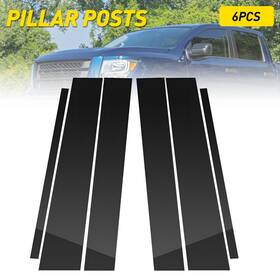 Auxito 752423040087 Black Pillar Posts For Nissan Crew Titan Cab 04-15 4pc Set Door Trim Eoj