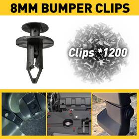 Auxito Autoparts 6503598 Fit 8mm Bumper Hole Retainer Fastener Rivets Fender Push Pins 1200pcs Car Clip B