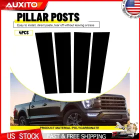 Bzt-f150-15-21wk-4b Auxito Fit Ford F150 2015-2021 Without 4pcs Black Pc B Pillar Post Covers Set