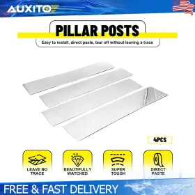Bzt-f150-15-21wk-4c Auxito 4pcs Set Gloss Chrome Door Window Frame Cover For Ford F150 2015-2021 Pillar