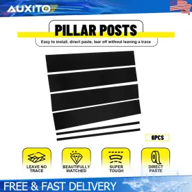 Bzt-tahoe-15-20-6c Auxito Exterior Gloss Black Door Pillar Post Trim Cover 6pcs For Gmc Yukon 2015-2020