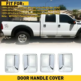 Dh0676 Auxito For 99-2016 Ford F250 F350 F450 F550 Chrome Door Handle Covers With Psgr Key 4dr