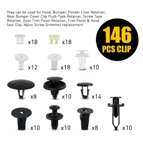 Kk-146pcs-1 Auxito 146x For Toyota Fender Door Hood Bumper Trim Clip Retainer Fastener Assortment J