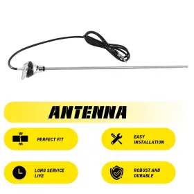 Kmtot001602 Auxito 1pc Vintage Style 3 Section Flexible Am/fm Radio Antenna Support Round Base O
