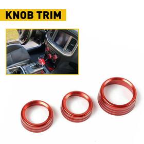 Auxito Ktxnh-charger-15-20-3pcs-exe 3pcs Audio Car Ac Knob Button Trim Ring For Dodge Charger Challenger 2015-2019