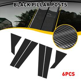 Auxito Motors Bzt-civic-16-20-6pc-c-cover Carbon Fiber Pattern Kk Vinyl Pillar Post For Stickers Civic Sedan 2016-2021