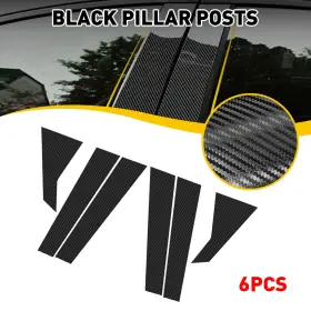 Bzt-civic-16-20-6pc-c-cover Auxito Motors Carbon Fiber Pattern Kk Vinyl Pillar Post For Stickers Civic Sedan 2016-2021
