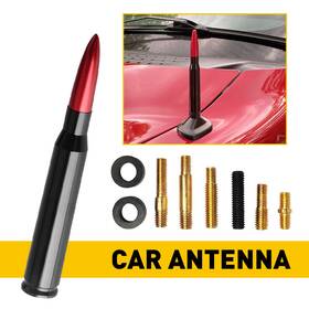 Auxito Tx-zdt-14cm-br Bullet Antenna 50cal Caliber Red For Chevy Silverado Gmc Truck Sierra Universal