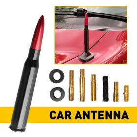 Tx-zdt-14cm-br Auxito Bullet Antenna 50cal Caliber Red For Chevy Silverado Gmc Truck Sierra Universal
