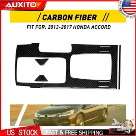 Txwt-accord-13-17db Auxito Carbon Fiber Black Gear Shift Panel Frame Cover Trim For Honda Accord 2013-17 B