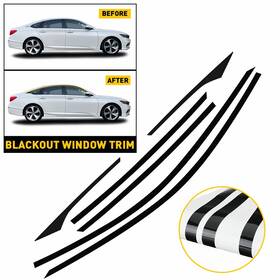 Auxito Tz-cc-accord-18-22 Chrome Blackout Delete Overlay 2018-22 For Honda Accord Sedan Window Trim