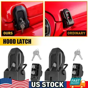 Yqgs-jl-18-24 Auxito Hood Latches Catch Lock For Jeep Jl Jlu Wrangler Gladiator Jt 2018-23 With Key B