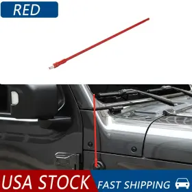 Meg2025122503 Cherocar 13 Inch Am Fm Radio Antenna Stubby Reflex Trim For Jeep Wrangler Jk Jl Jt 07-20 Red