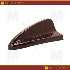Me-cbk-uni-ant0001-rd Cobra-tek Universal Gloss Real Carbon Fiber Red Roof Shark Fin Dummy Car Auto Antenna