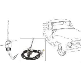 Tr18813b Dennis Carpenter 1953-55 Ford F-series Truck Radio Antenna Assembly Telescoping Mast Round