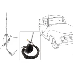 Tr18813d Dennis Carpenter 1956 Ford F-series Truck Radio Antenna Assembly Telescoping Mast Round Base