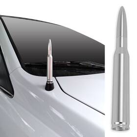 Eeverglow S329 Silver Antenna 50 Cal Caliber For Truck Dodge Ram 1500 Ford F150 Raptor Bronco