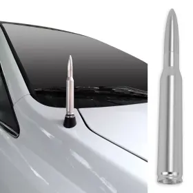 S329 Eeverglow Silver Antenna 50 Cal Caliber For Truck Dodge Ram 1500 Ford F150 Raptor Bronco