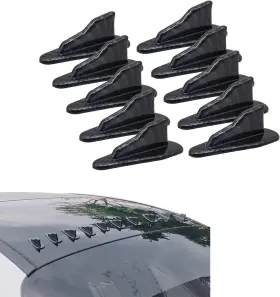 Funsyq100cb-10pc  Flygun 10pcs Car Shark Fin Antennas Evo Style Carbon Fiber Look Self-adhesive For Most