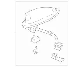 39150-tgs-a31zd Honda 2019-2020 Genuine Passport Modern Steel Metallic Antenna