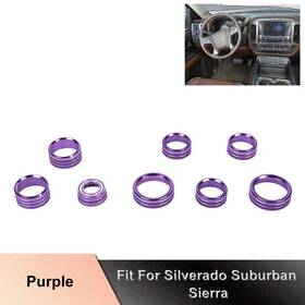 Hthe Cca20250301020 For Chevy Silverado 2014-18 Purple Console Button Radio Ac Switch Cover Ring Abs