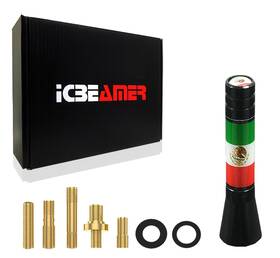 Icbeamer An-2-sm-mex-njpz-l1p01-a Jdm 2 Inch Mexican Flags Support Homeland Aluminum Am/fm Radio Car Antenna X50