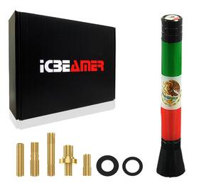 Icbeamer An-3-mex-nxen-l1p01-a Jdm Mini 3 Inch 76mm Mexican Country Flag Universal Fit Vehicle Am/fm Antenna Y157