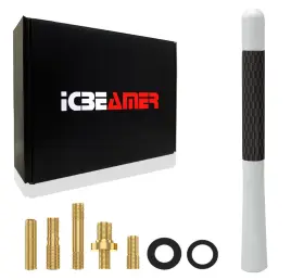 An-5-lo-wh-nabl-l1p01-a Icbeamer Jdm Racing 5 Inch Stubby Carbon Fiber Aluminum Auto Car Truck White Antenna S99