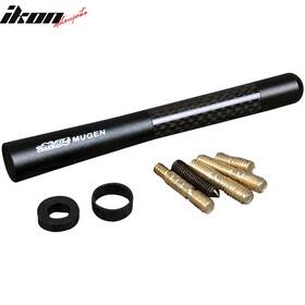 Ikon Motorsports At-12cm-mug Carbon Fiber Mugen Car Antenna Short 4.7 Inch 12cm Black Radio Fm