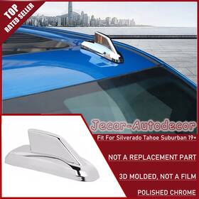 Jecar Jecar2025060921 Chrome Shark Fin Antenna Cap Cover Trim Molded For Chevy Silverado Suburban 19
