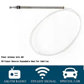 C107-077-silver Madhornets Power Antenna Auto Am/fm Signal Receive Expandable Mast Fit For Cadillac Usa