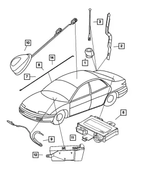 04760858ae Mopar Genuine Antenna Body And Cable Rear Mount 4760858ae