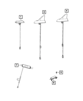 5nu67kbxac Mopar Genuine Antenna Body And Cable