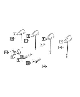 Mopar 5xt13pw2aa Genuine Base Cable And Bracket Antenna