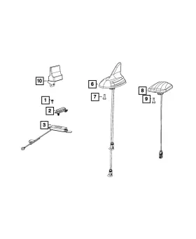 5ys48rfqaa Mopar Genuine Cable And Base Assembly Antenna