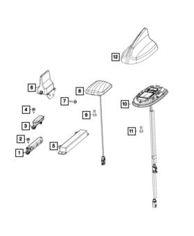 Mopar 5zw42zr3aa Genuine Antenna Base Cover