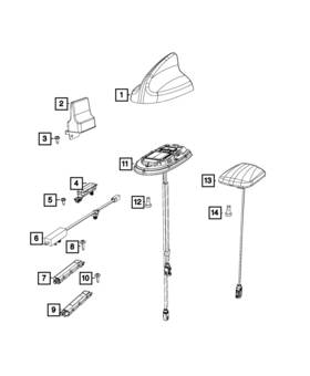 Mopar 5zw43sbmaa Genuine Cable And Base Assembly Antenna