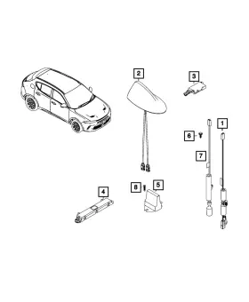 7ms95tzzaa Mopar Genuine Cable And Base Assembly Antenna