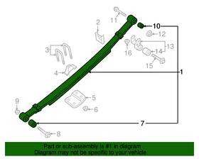 Nissan 55020-9fs5a New Genuine Spring Assy Leaf Rear Oe 550209fs5a