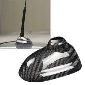 Nomura 211311437021 Carbon Fiber Shark Fin Antenna Cover Sticker Fits For Mini Cooper R55 R56 Black