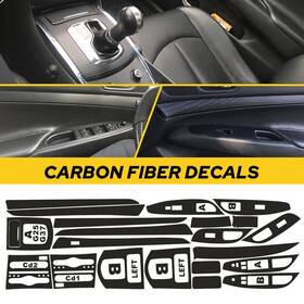 Oxilam Wwd-txw-85571 3d Carbon Fiber Pattern Interior Diy Trim Decals For Infiniti G25 G37 4 Doors