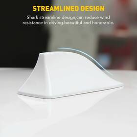 Oxilam Wwd-xpd-86555 White Shark Fin Roof Antenna Cover Am Fm Stereo Signal Aerial Adhesive Tape Base
