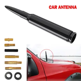 Peakparts 738944460191 Bullet Style Car Aerial Mast Power Antenna Ariel Arial Radio Am Fm Roof Black Us