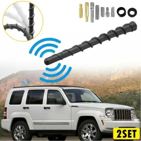 Peakparts 903942144624 2x Universal 7 Inch Car Radio Antenna Fm Am Aerial Atv Utv Motorcycle Truck Yacht Va
