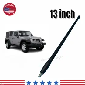 Qualityparts By Oh 427083486768 13 Inch Short Black Replacement Radio Antenna Mast Am/fm For Jeep Wrangler 2007-2021