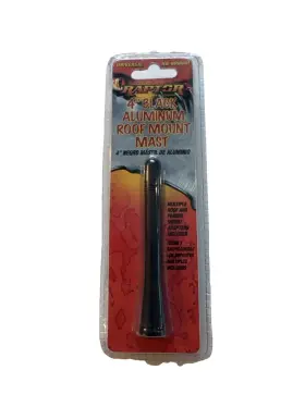 Raptor 086429335435 4 Inch Black Aluminum Roof Fender Mount Am Fm Radio Antenna For Cars And Trucks