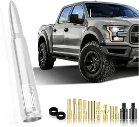 Turcee-a174 Turcee Car Bullet Antenna Truck Exterior Decoration New Upgrade Silver-u.s. Flag