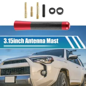 Uauto1 726215843743 1 Set 8cm 3.15 Inch Car Am Fm Radio Signal Antenna Mast Universal Red Black