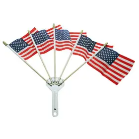 110864 United Pacific Safety Flag Bracket Stainless Steel With 5 U.s.a. Flags